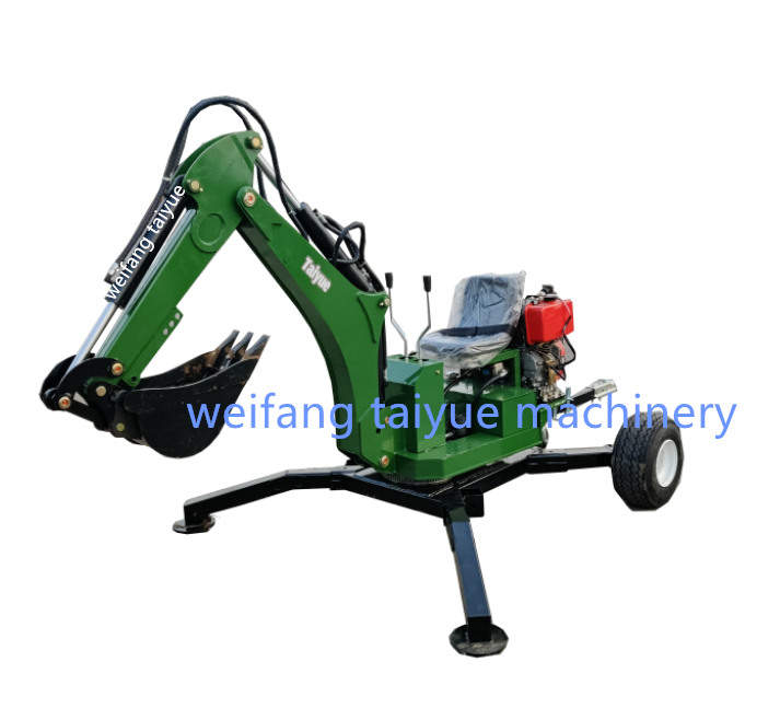 360 rotation degree work atv towable backhoe digger mini portable