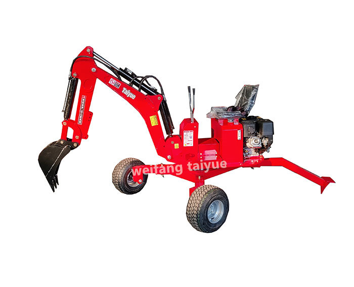 Strong boom atv towable trailer backhoe with 360 rotation 