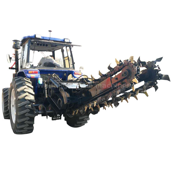 Single chain or double chain tractor mounted chain trencher with max 220cm depth