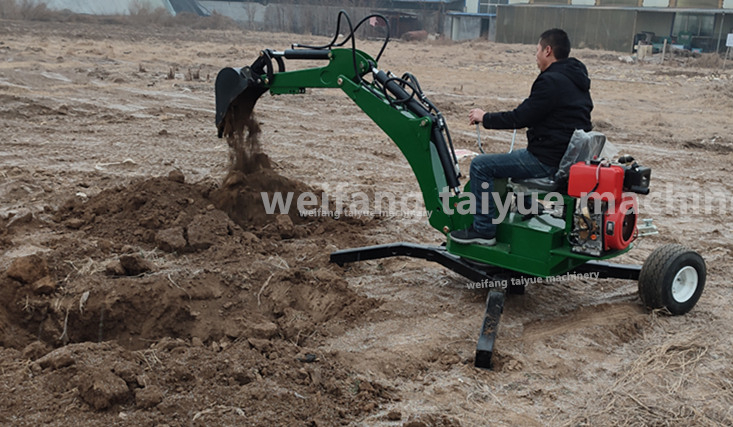 360 rotation degree work atv towable backhoe digger mini portable ...