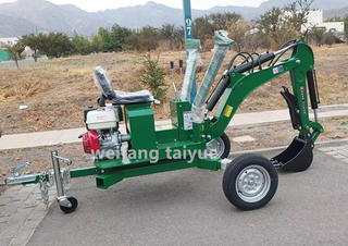 Strong boom atv towable trailer backhoe with 360 rotation 